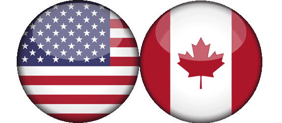 American Flag and Canadian Flag
